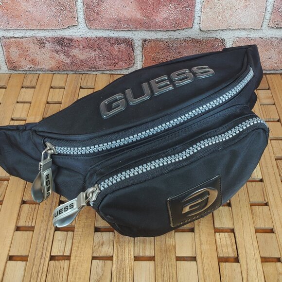 Guess Y2K Black Luxe Fanny Pack, Retro-Chic Waist Bag - Picture 4 of 10
